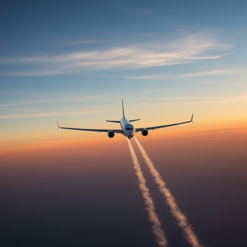 Hydrogen contrails forming behind a future airliner at cruise altitude