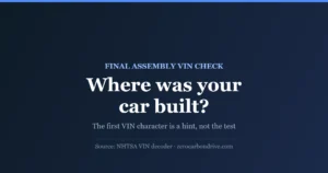 Cover: final assembly VIN check — where was your car built?