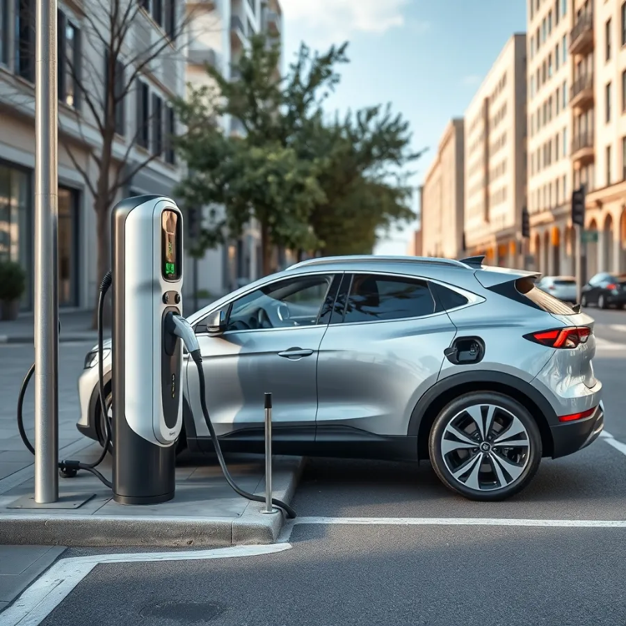 driver comparing electric and hybrid vehicle options at a dealership