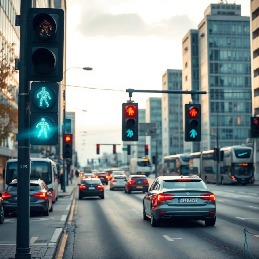 Traffic management center monitoring connected vehicles across a city
