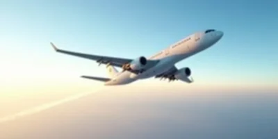 Airliner climbing at dawn leaving a short contrail behind it